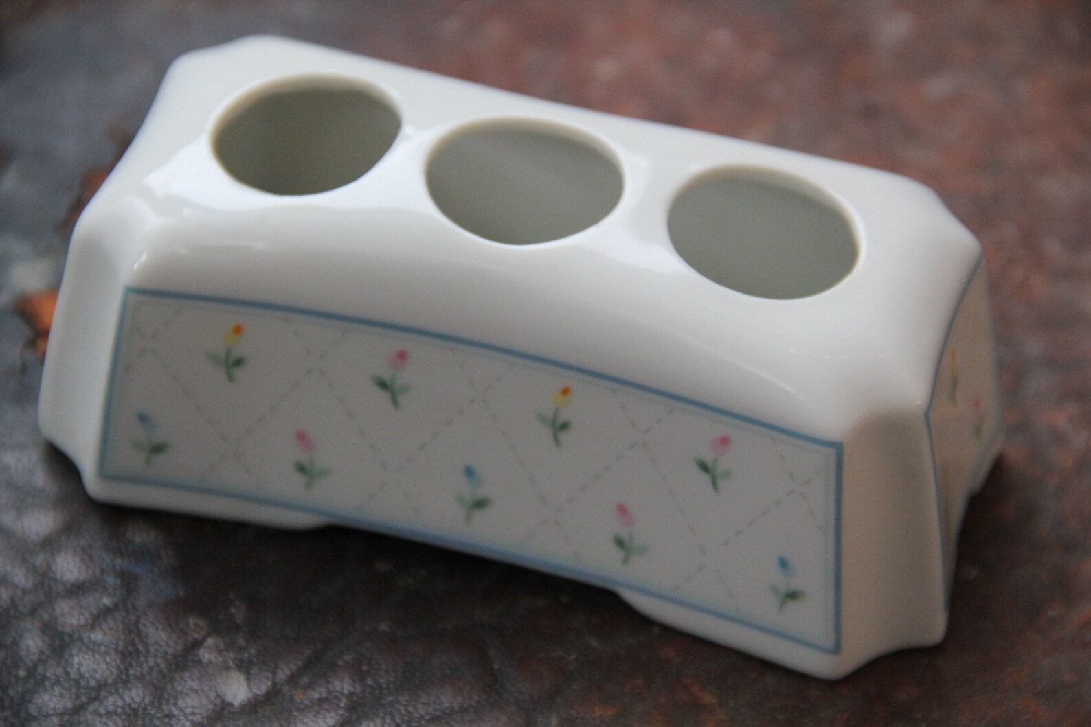 Vintage Porcelain Lipstick Holder Handpainted Flowers Etsy