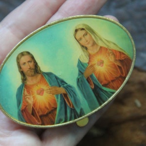 Vintage Jesus and Mary Visor Clip, Vintage Religious Visor Clip, vintage auto visor clip, Vintage Catholic Visor Clip,  Vintage Christianity