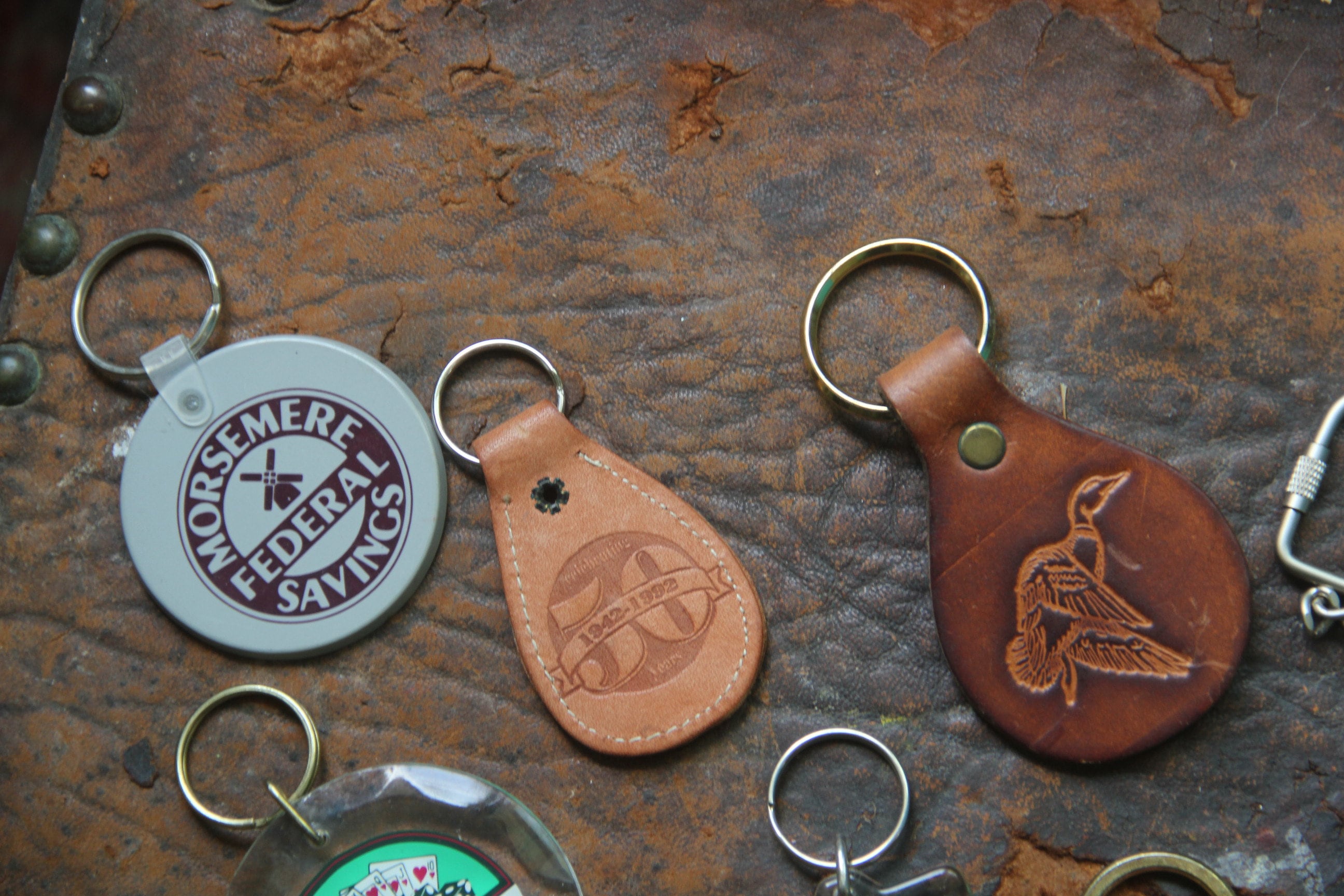 Vintage Advertising Key Chain Lot, 14 Different Keychains