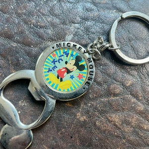 Vintage Walt Disney Mickey Mouse Double sided Keychain, Vintage Bottle opener Walt Disney Mickey Mouse Keychain, Disneyana,