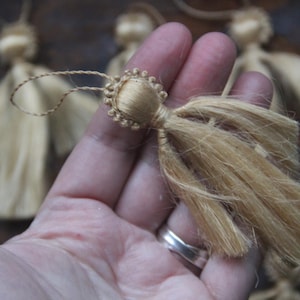 Set of 10 Vintage Corn Husk Angel Ornaments, Handmade 2.5&quot;-3&quot;
