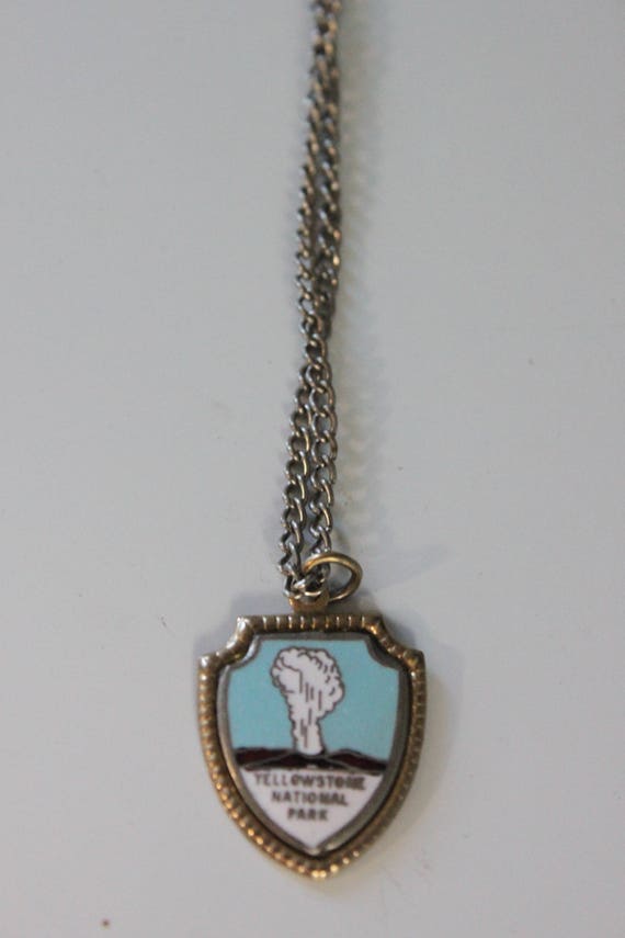 Vintage Yellowstone National Park necklace, Vintag