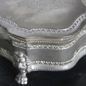 Vintage Jewelry Box Lion & Unicorn/ Silver Plated International Silver Company / vintage Unicorn Silver Jewelry Box / Dieu et mon driot image 5