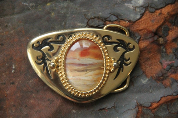 Vintage Agate Belt Buckle, Vintage agate belt buc