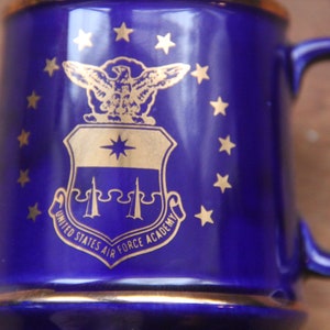 Vintage Air Force Academy ceramic mug, Vintage Air Force Academy, Vintage US Air Force, vintage US Military art, vintage Air force