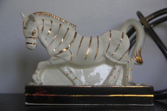 Vintage Dresser Caddy Valet, Ceramic Zebra Rare, … - image 1