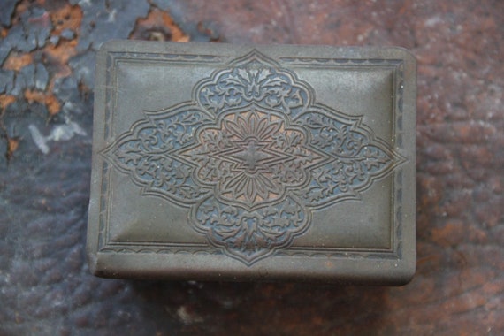 antique metal cigarette case Vintage Embossed Metal Cigarette Case, Dragon Design