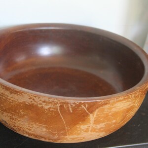 Vintage Gorgeous Rustic Solid wood Turned bowl, antique 12&quot; turned wood bowl with PATINA!