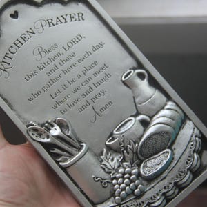 Vintage Kitchen blessing plaque, Vintage ORNATE Wall Art, Vintage Home Blessing