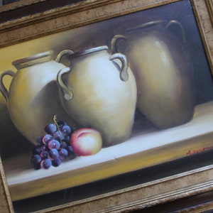 Beautiful Framed Vintage Original Painting signed M.Aaron ,Still life, signed oil painting, 17.5 by 21.5