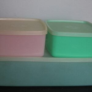 Tupperware Rectangle Clear Container 677-1 677 With Clear Seal 678-1 Vintage