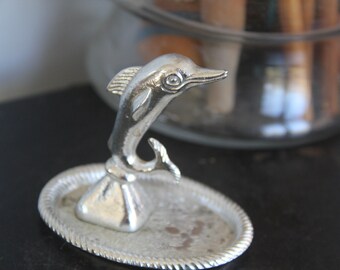 Vintage Silver FISH/DOLPHIN ring holder Vintage ring holder