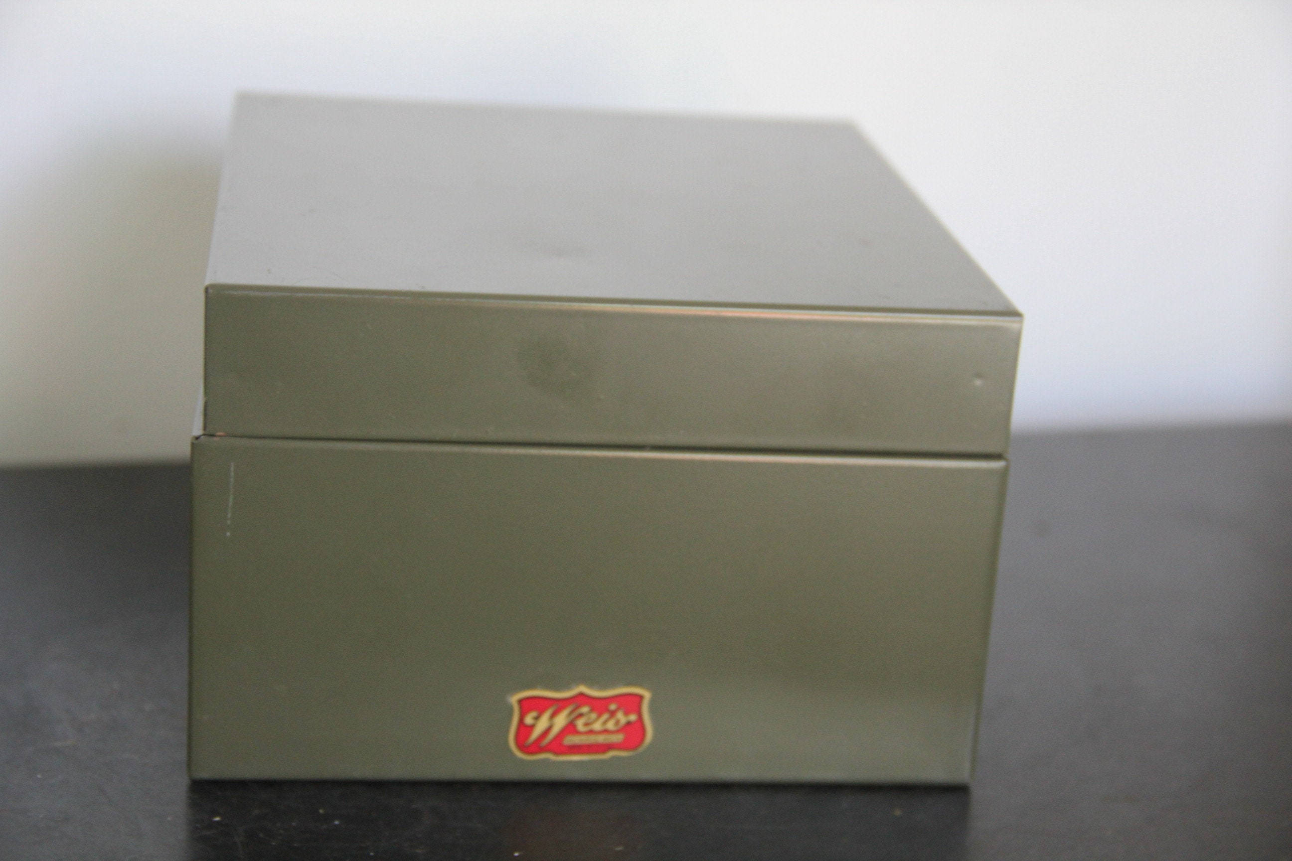 Vintage Metal Index Card Box Recipe Box Metal Storage Box Small Storage  Container Vintage Storage Box A Thru Z Cards 
