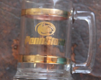 Vintage Penn State Stein - Penn State Nittany Lions, Penn State Glass Stein, Vintage Nittany Lions