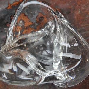 Vintage Signed Mid-Century Modern Swirl Bowl, St. Louis Crystal Art Glass Bowl FRENCH Crystal, Art Glass Sculpture, MCM Saint Louis France