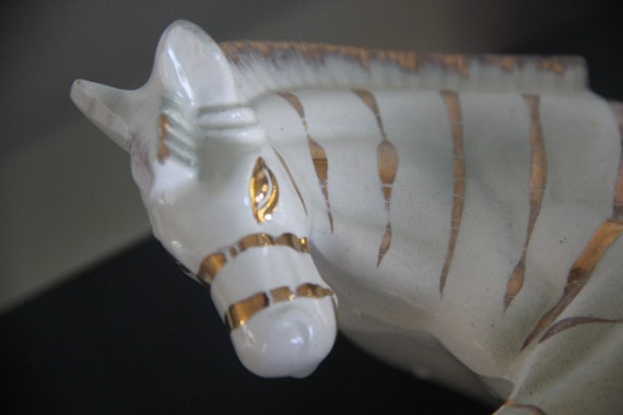 Vintage Dresser Caddy Valet, Ceramic Zebra Rare, … - image 9