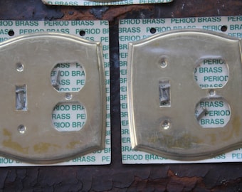 NOS Vintage Brass Light switch and Outlet Cover, 1 or 2 available, 1970-80s Solid Brass Outlet Cover, Vintage Restoration Hardware