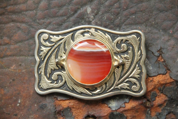 Vintage Agate Belt Buckle, Vintage agate belt buc