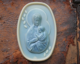 Vintage Madonna and Child Wall Plaque: Religious Home Decor