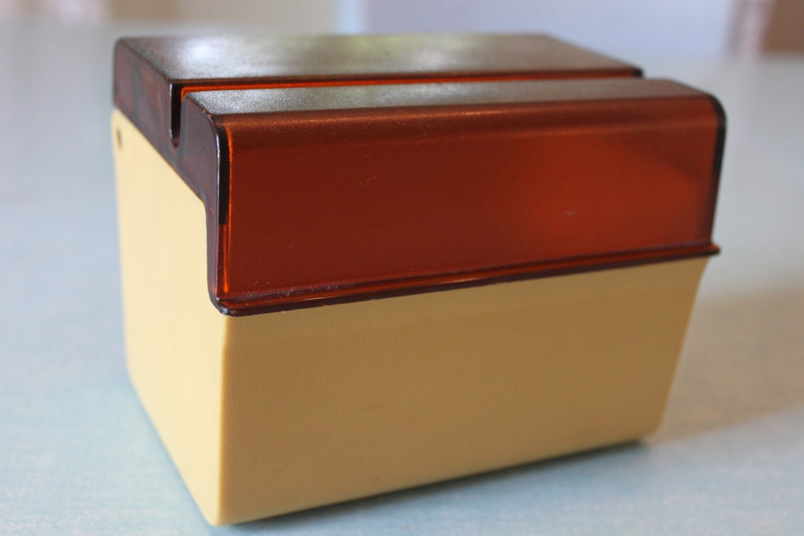 Rubbermaid VINTAGE recipe box Index Card file Yellow Gold Etsy