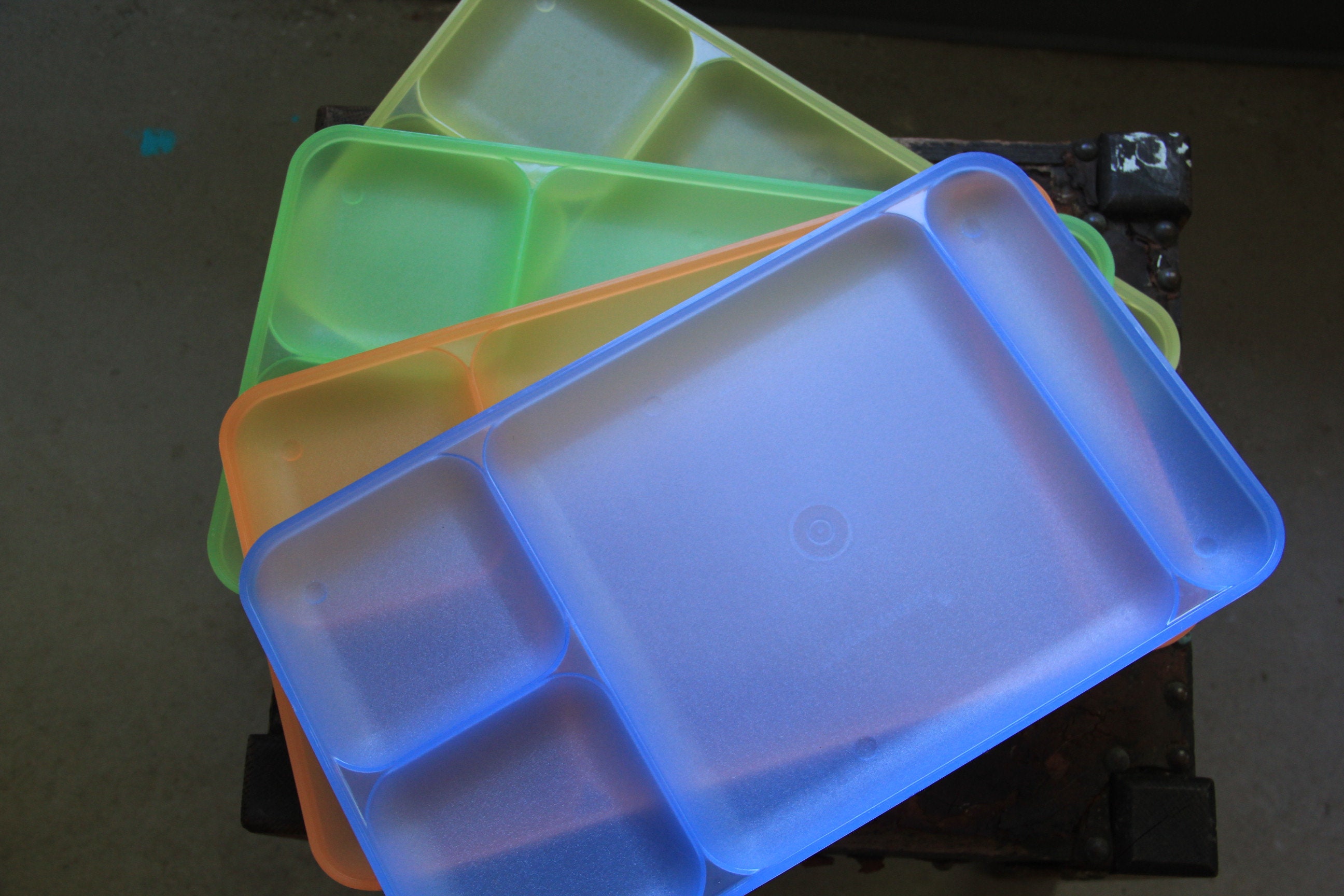 Vintage Sets of 4 Tupperware Plastic Divided Trays in MULTIPLE