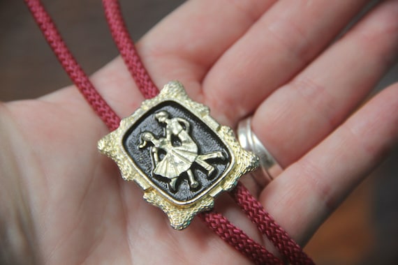 Awesomely Vintage SQUARE DANCING bolo tie, vintag… - image 7