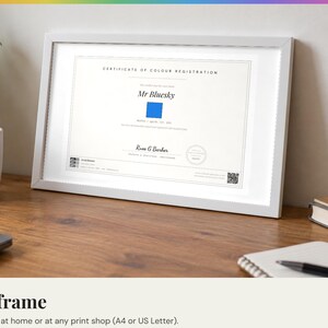 Personalised Colour Naming Certificate: Custom Keepsake (Digital Download)