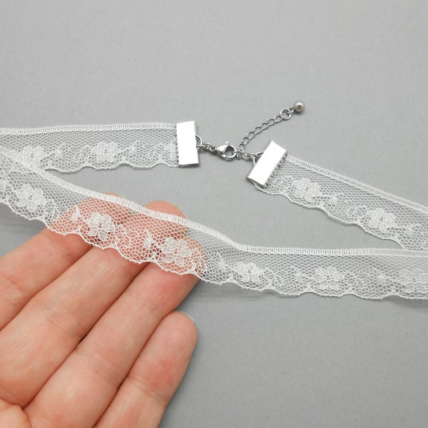 Choker en dentelle, collier de mariée, collier lingerie, choker blanc cassé