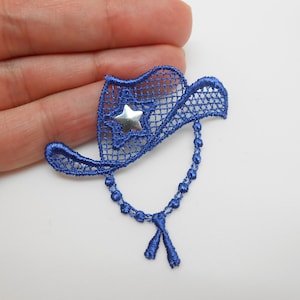 Cappello da cowboy blu, personalizzazione, couture, fai da te, western