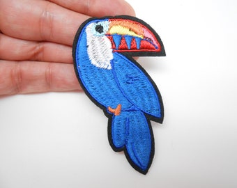 Toucan patch, iron-on patch, hide a hole, bird patch, customization