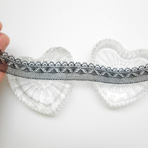 1 mètre de ruban en dentelle de Calais, mercerie ancienne, dentelle noire