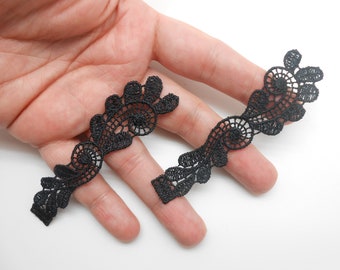 2 black lace patterns, lace appliques, lace jewelry, customization