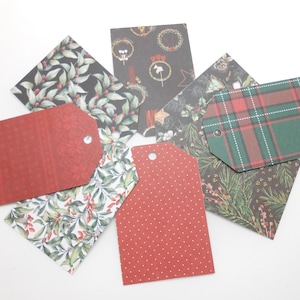 Lot de 8 étiquettes pour cadeaux de Noël en papier cartonné
