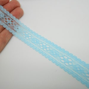 1 meter of 2.1 cm blue lace ribbon, fancy ribbon, blue ribbon