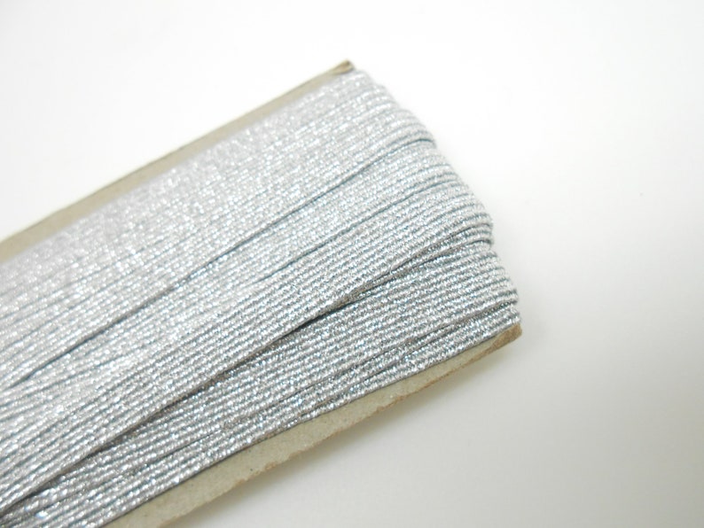 1 meter of silver elastic tape 6 mm wide, elastic for mask image 2