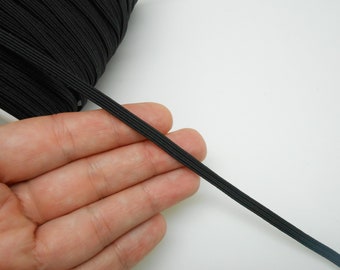 2 meters of black elastic ribbon 4 mm wide, elastic for mask