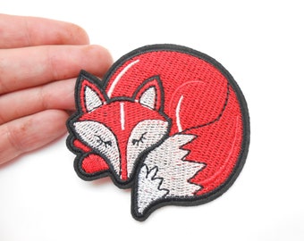 Fox crest, iron-on crest, hide a hole, fox patch, customization