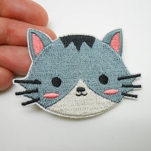 Ecusson chat, écusson thermocollant, cacher un trou, patch chat, customisation, sac à dos, cartable