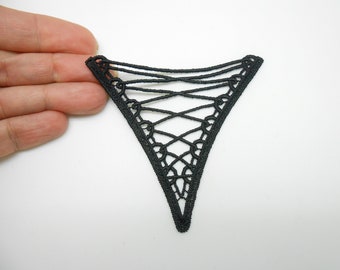 Black applique that imitates lacing, black lingerie