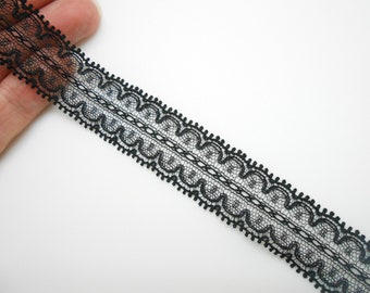 2 meters of black lace ribbon 2 cm wide