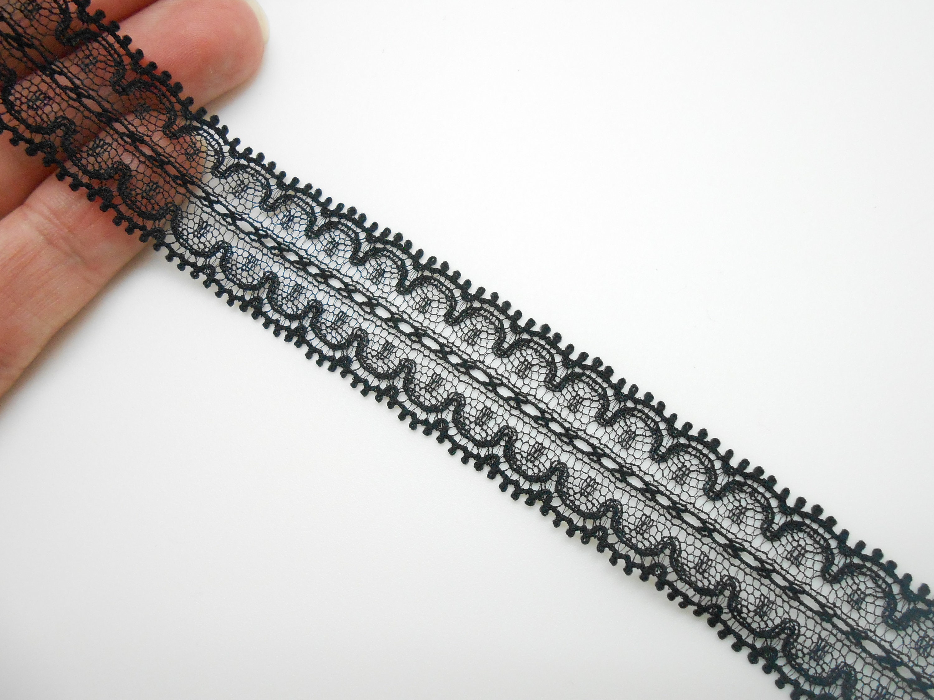 2 meters of black lace ribbon