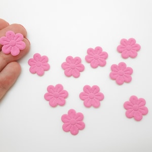 10 pink flowers to sew or glue, scrapbooking flowers, DIY