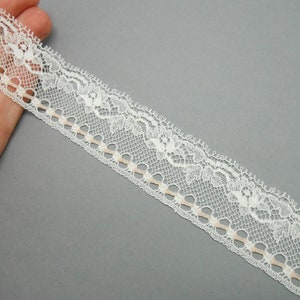 1 meter of ecru and pink French lace ribbon image 1