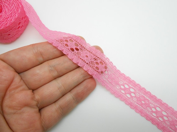 cotton pink lace ribbon