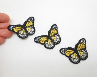 3 Butterfly patches, iron-on patches, hide a hole, butterfly patches, customizations, bag patches