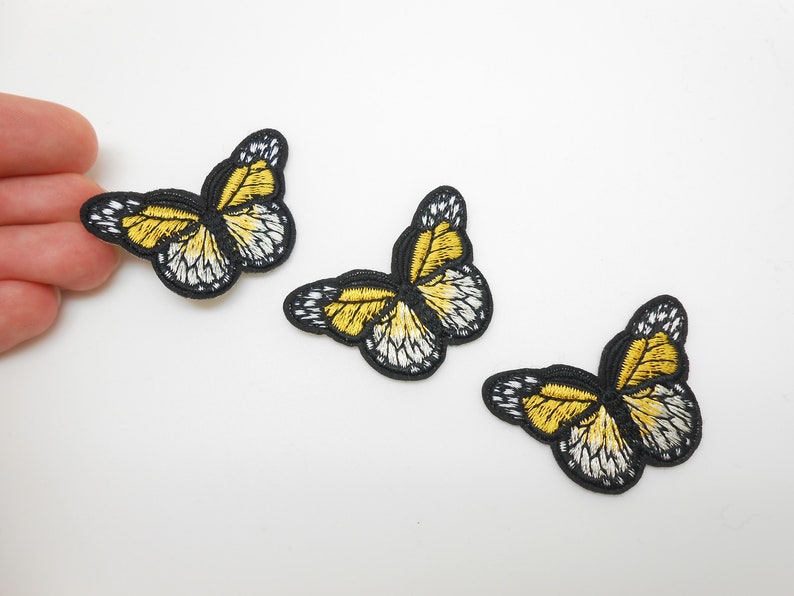 3 Butterfly patches, iron-on patches, hide a hole, butterfly patches, customizations, bag patches image 1