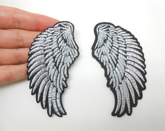 Pair of wing patches, iron-on patch, hide a hole, patch, customization