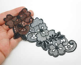 16 x 7 cm black lace applique