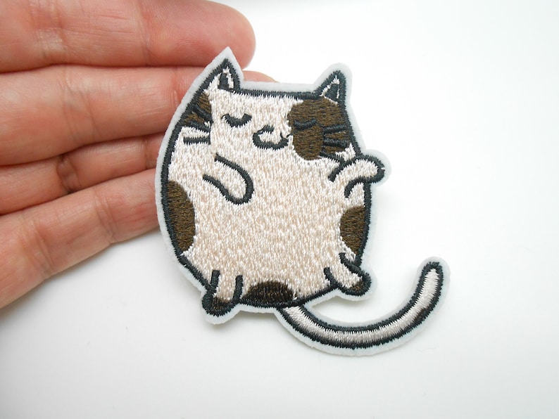 Cat patch, iron-on patch, hide a hole, cat patch, customization image 1