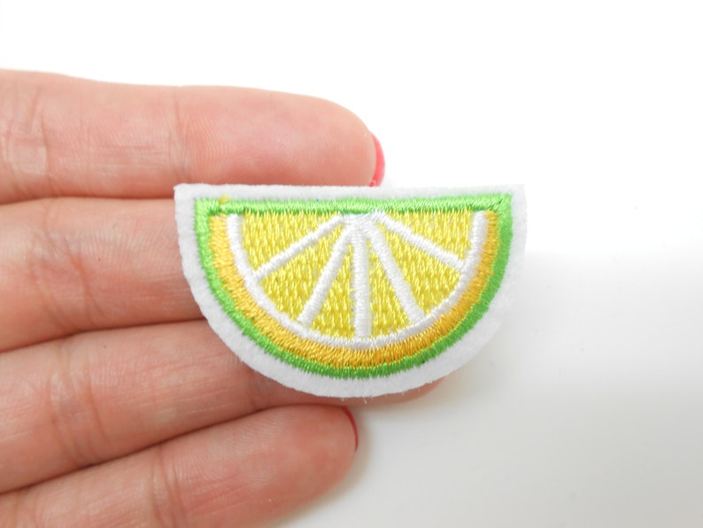 Lemon patch, iron-on patch, hide a hole, lemon patch, customization, fruit patch image 1